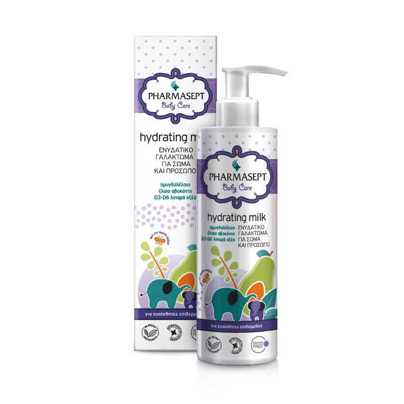 large_BabyCare_HydratingMilk Pharmasept Baby Care Ενυδατικό Γαλάκτωμα για Πρόσωπο και Σώμα 250ml - Image 1