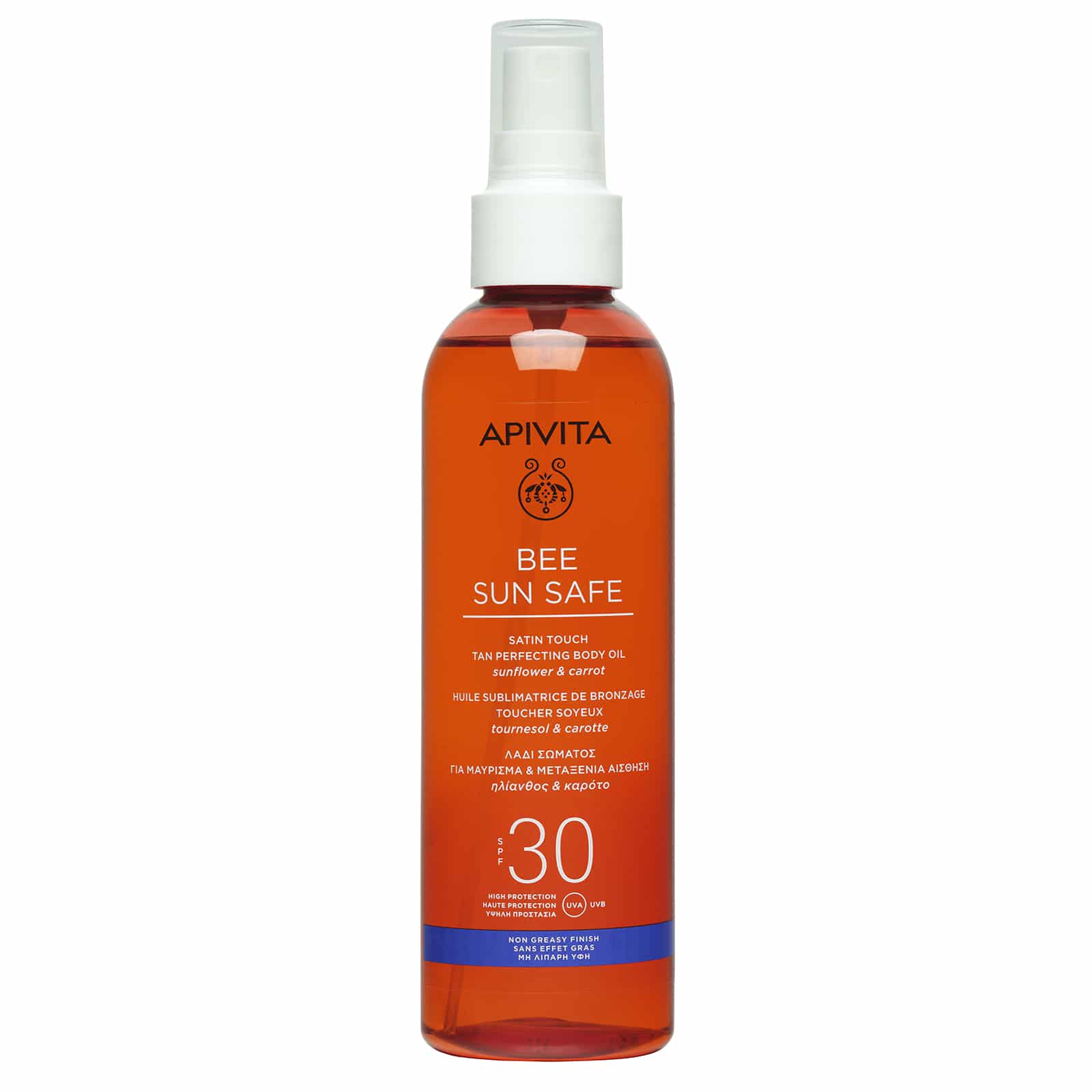 10-30-01-847-BODY-OIL-SPF30-200ML APIVITA Bee Sun Safe Λάδι Σώματος για Μαύρισμα & Μεταξένια Αίσθηση SPF30 200ml - Image 1