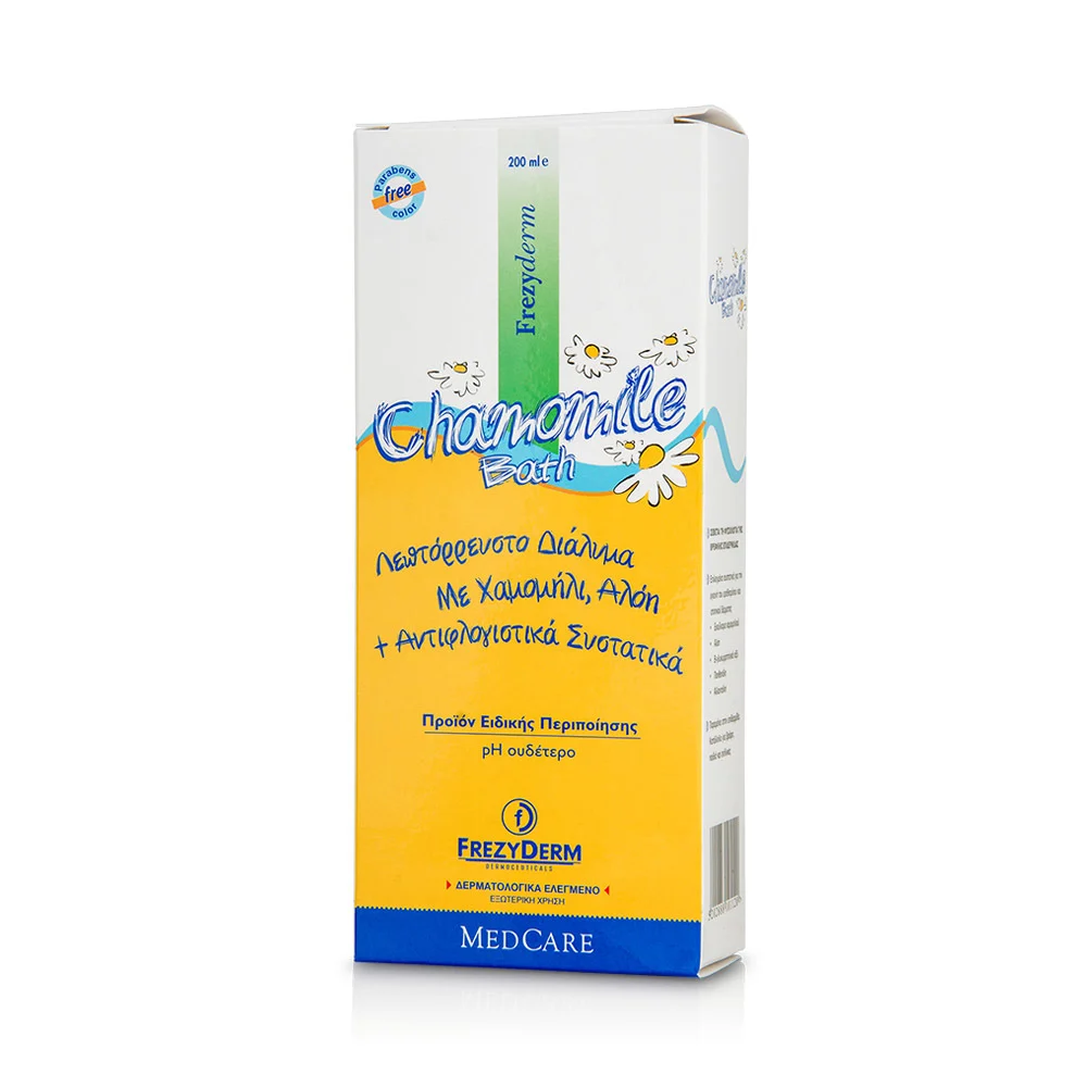 107180_FREZYDERM_-_Chamomile_Bath_-_200ml_5202888101120 Frezyderm Baby Chamomile Bath (200ml) - Διάλυμα Καθαρισμού για την Ανακούφιση του Ερεθισμένου Δέρματος - Image 1