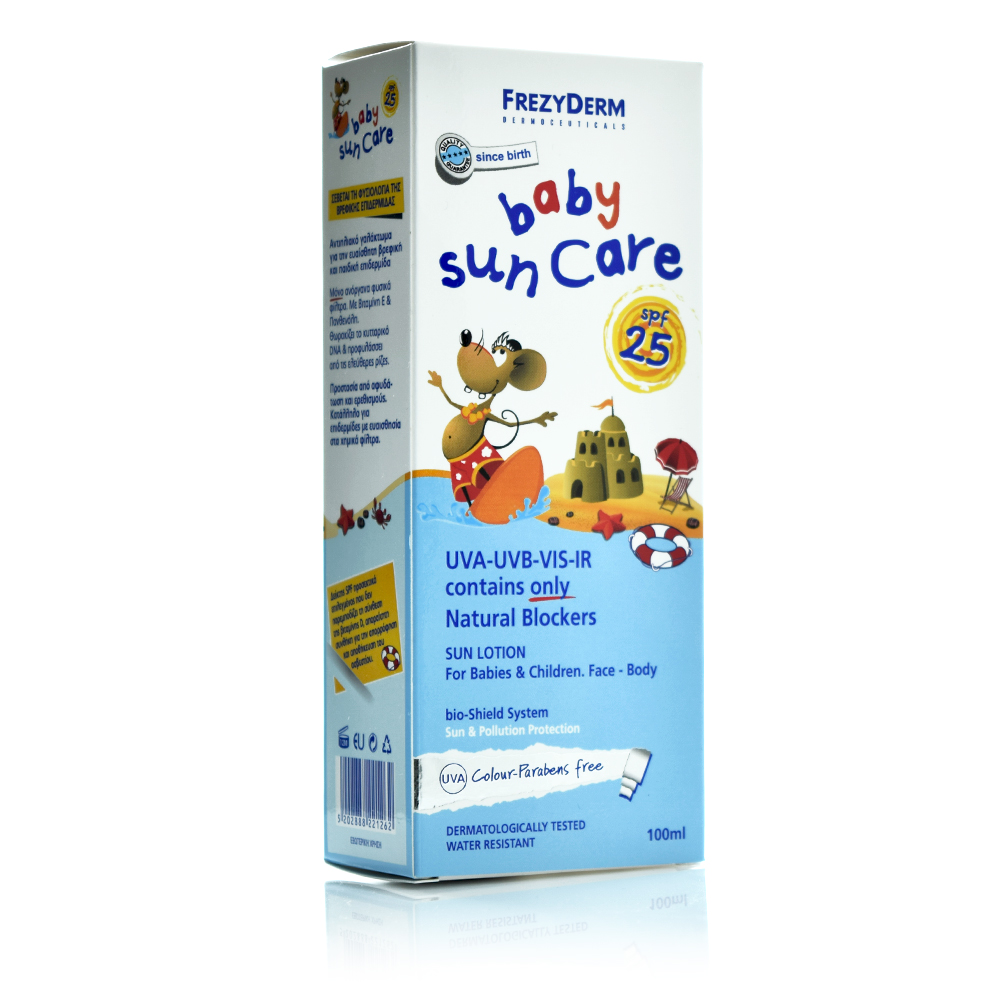 c32593bd9b8f76c628c96fb4bf1aa337 Frezyderm Baby Sun Care SPF25 (100ml) - Βρεφικό Αντηλιακό Προσώπου Σώματος - Image 1