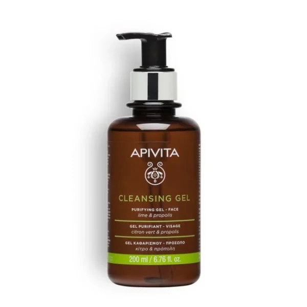Apivita Cleansing Purifying Gel Propolis & Lime (200ml) - Gel Καθαρισμού για Λιπαρές/Μεικτές Επιδερμίδες