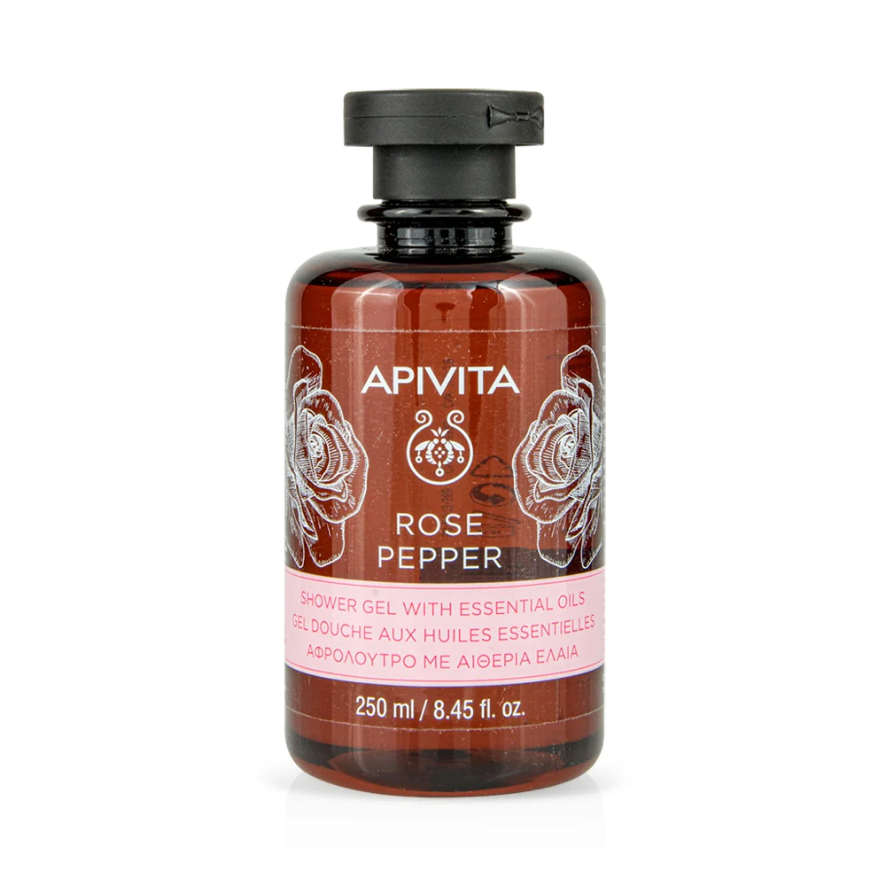 Apivita Rose Pepper Shower Gel (250ml) - Αφρόλουτρο με Αιθέρια Έλαια Ροζ Πιπέρι - Image 1