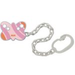 Nuk Αλυσίδα για Πιπίλες με Κρίκο Ροζ Πεταλούδα