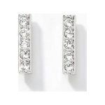 Medisei Dalee Jewels Earrings No 05411 Rhodium Crystals Bar Υποαλλεργικά Σκουλαρίκια από Ασήμι 925 με Ρόδιο, Μπάρα με Κρυστάλλους Ζιργκόν 1 Ζευγάρι