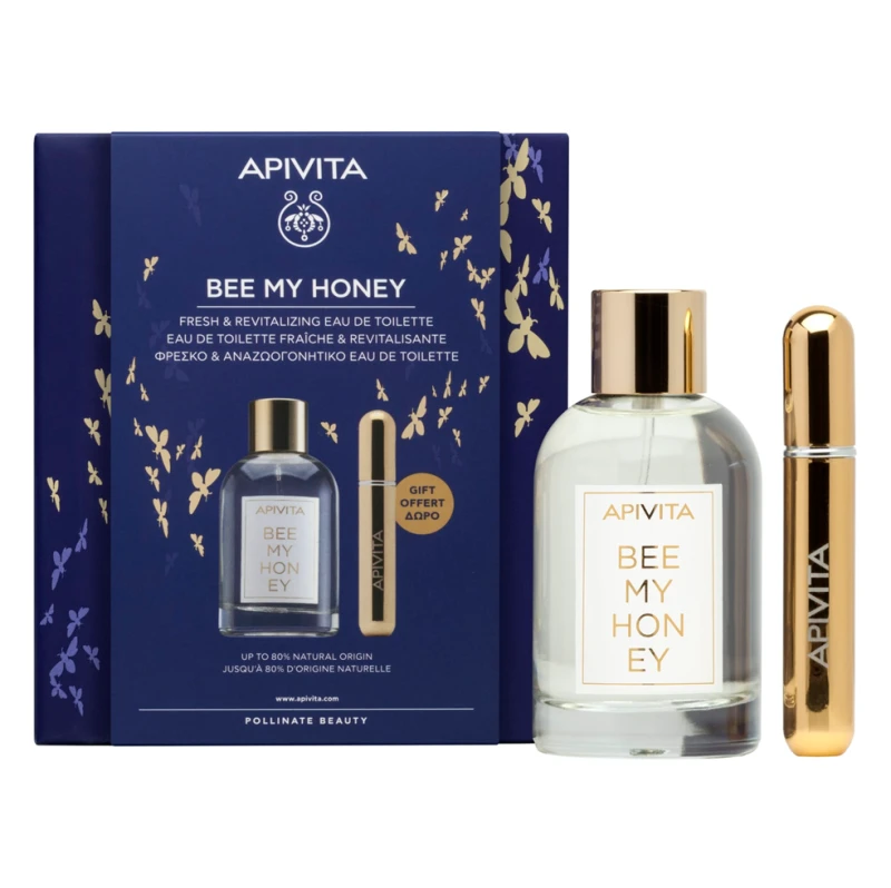 3 Apivita Set Bee My Honey Eau De Toilette 100ml + Δώρο Επαναγεμιζόμενο Σπρέι Αρώματος 8ml - Image 1