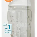 Nuk First Choice+ Γυάλινο Μπιμπερό Με Θηλή Σιλικόνης M  0-6m 240ml 1τμχ