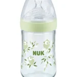 Nuk Nature Sense Even Softer Series  Γυάλινο Μπιμπερό με Θηλή Σιλικόνης Μεγεθος S, 0-6m, 120m