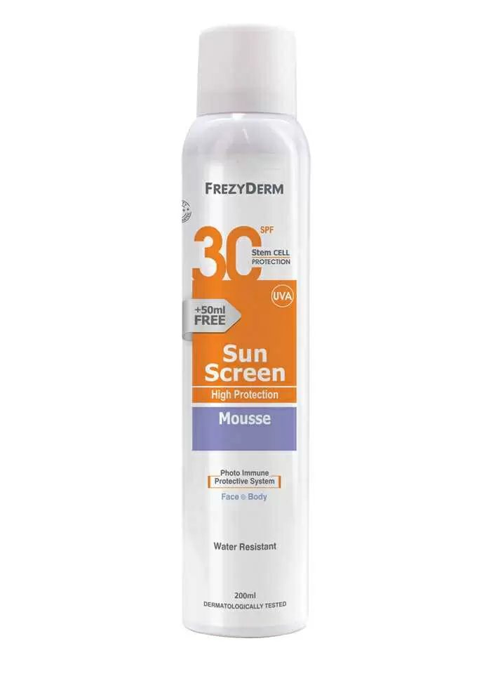 5 Frezyderm Sun Screen Mousse SPF30 - Αντιηλιακός αφρός προσώπου και σώματος - Image 1