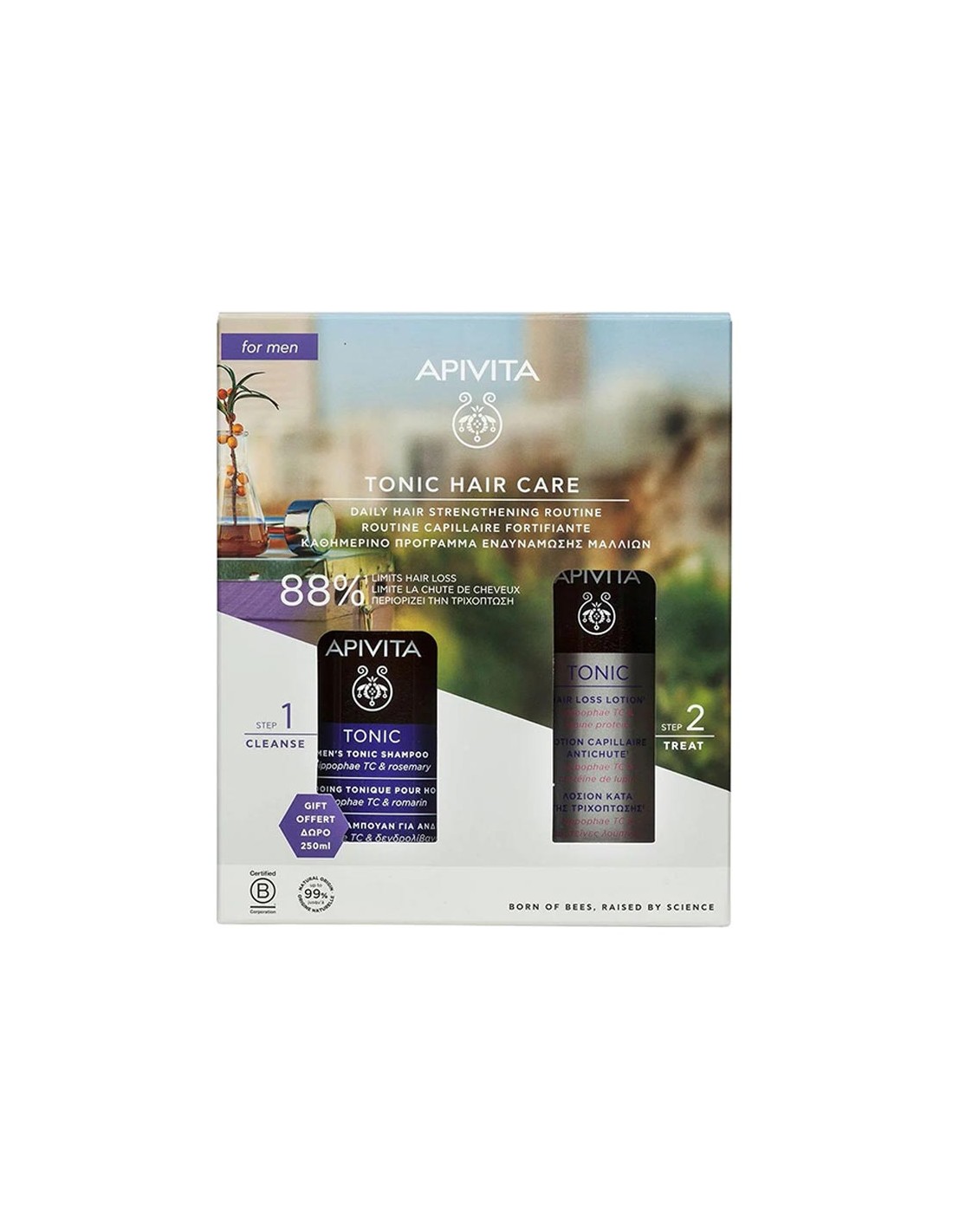 αpivita-mens-tonic-shampoo-250ml-apivita-tonic-lotion-150ml Αpivita Mens Tonic Shampoo, 250ml & Apivita Tonic Lotion, 150ml - Image 1