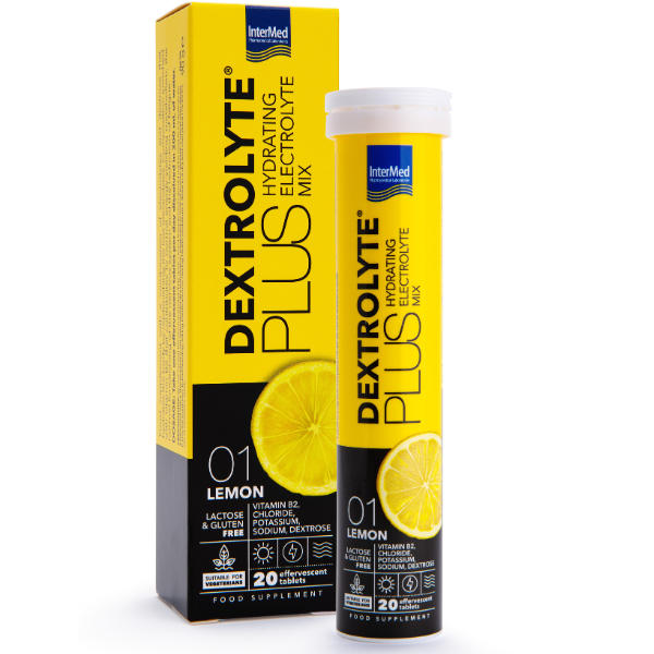 Intermed Dextrolyte Plus Ηλεκτρολύτες Με Γεύση Λεμόνι 20 αναβράζοντα δισκία