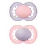 Mam Original  Πιπίλα με Θηλή Σιλικόνης 16m+ Μωβ/Ροζ, 2τμχ