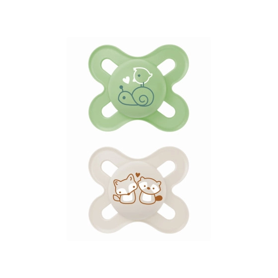 Mam Ορθοδοντική Πιπίλα Σιλικόνης Start για 0-2 μηνών Βεραμάν/Γκρι 2 τεμάχια