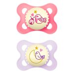 Mam Πιπίλες Σιλικόνης Original Night για 2-6 μηνών Μωβ/Ροζ 2 τεμάχια