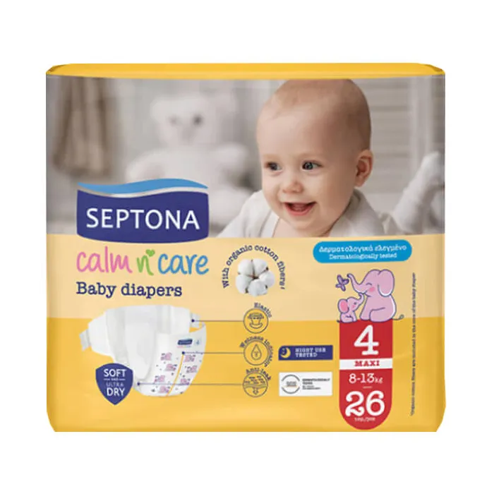 4 SEPTONA CALM N' CARE BABY DIAPERS MAXI No 4 - (8-13kg) - Image 1
