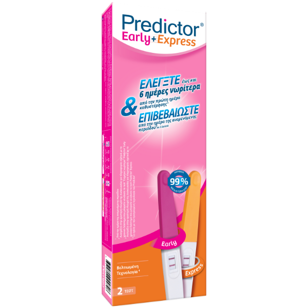 Predictor Early & Express Διπλό Τεστ Εγκυμοσύνης, 2τεμ