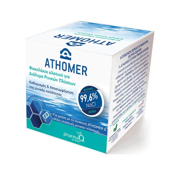PharmaQ Athomer Salt Nasal Wash Solution- Φακελάκια Αλατιού για Διάλυμα Ρινικών Πλύσεων