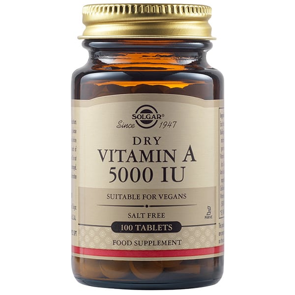 Solgar Dry Vitamin A 5000IU, 100tabs