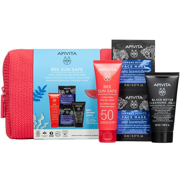 Apivita Promo Bee Sun Safe Hydra Fresh Face Gel - Cream SPF50  & Δώρο Μάσκες και Καθαριστικό Προσώπου