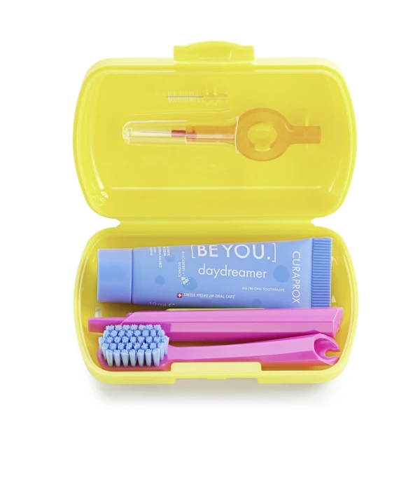 1211ee0132b864b081c434314df8db9c.jpg Curaprox Travel Set Στοματικής Υγιεινής Ταξιδίου Κίτρινο - Image 1