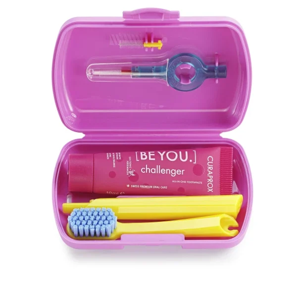 Curaprox Travel Set Στοματικής Υγιεινής Ταξιδίου Ροζ