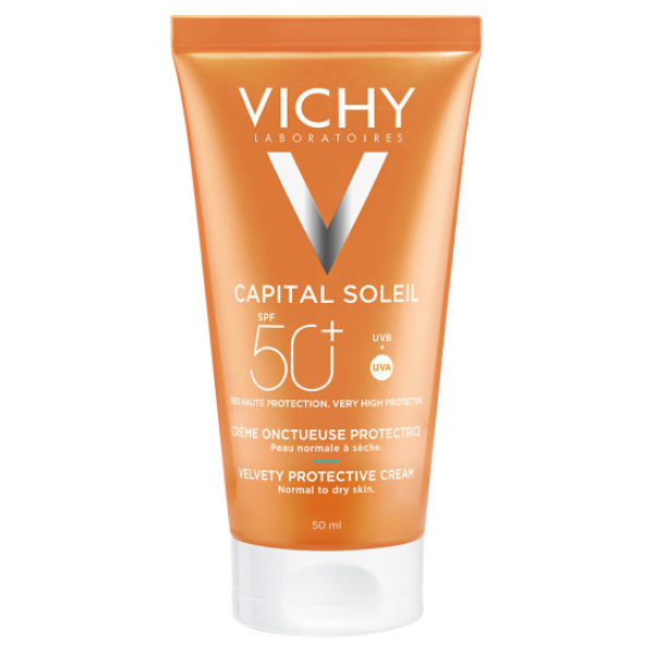 Vichy Capital Soleil Velvet SPF50+ - Αντηλιακή Κρέμα Προσώπου με Βελούδινη Υφή