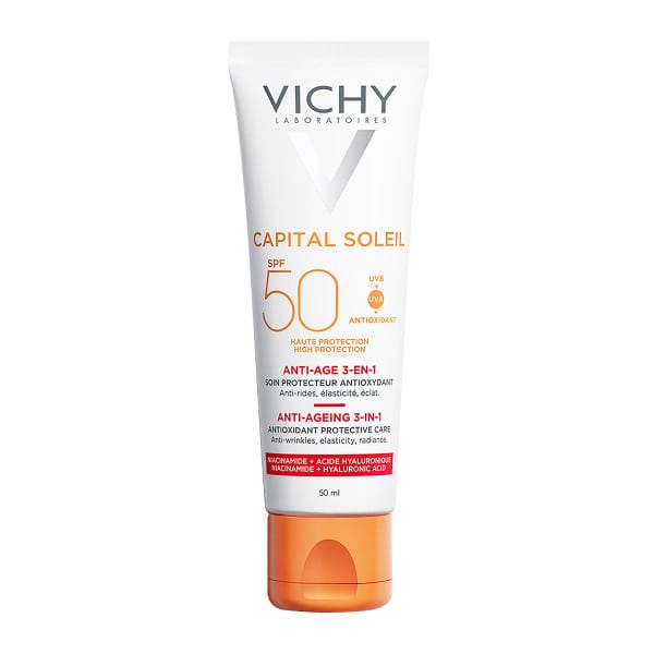 Vichy Capital Soleil Anti-Ageing 3 in 1 SPF50- Αντηλιακή Προσώπου για Αντιγήρανση