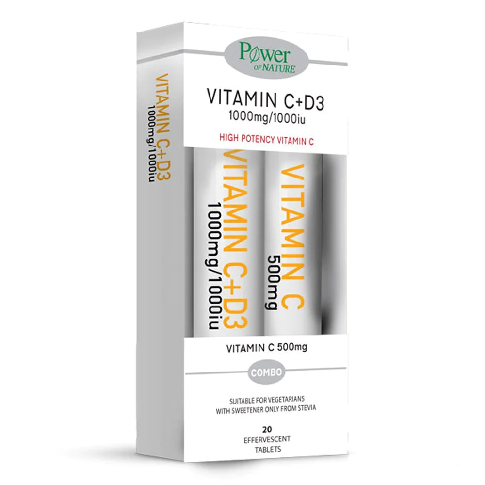 30 Power of Nature Promo (1+1) Vitamin C 1000mg & Vitamin D3 1000iu & Vitamin C 500mg - Image 1
