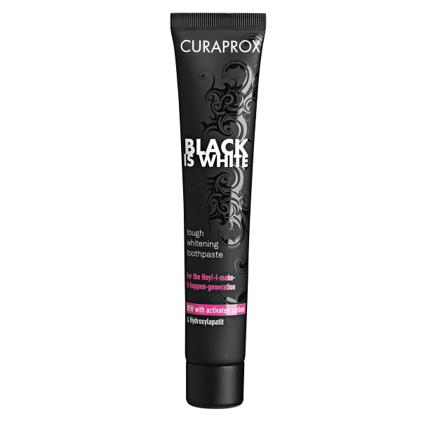 Curaprox Black Is White Fluoride Whitening Toothpaste  Λευκαντική Οδοντόκρεμα με Ενεργό Άνθρακα