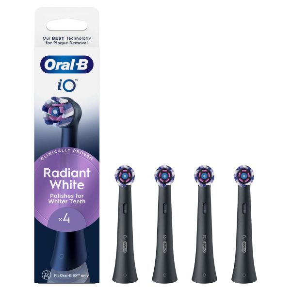 Oral-B iO Radiant White Black Ανταλλακτικές Κεφαλές Ηλεκτρικής Οδοντόβουρτσας