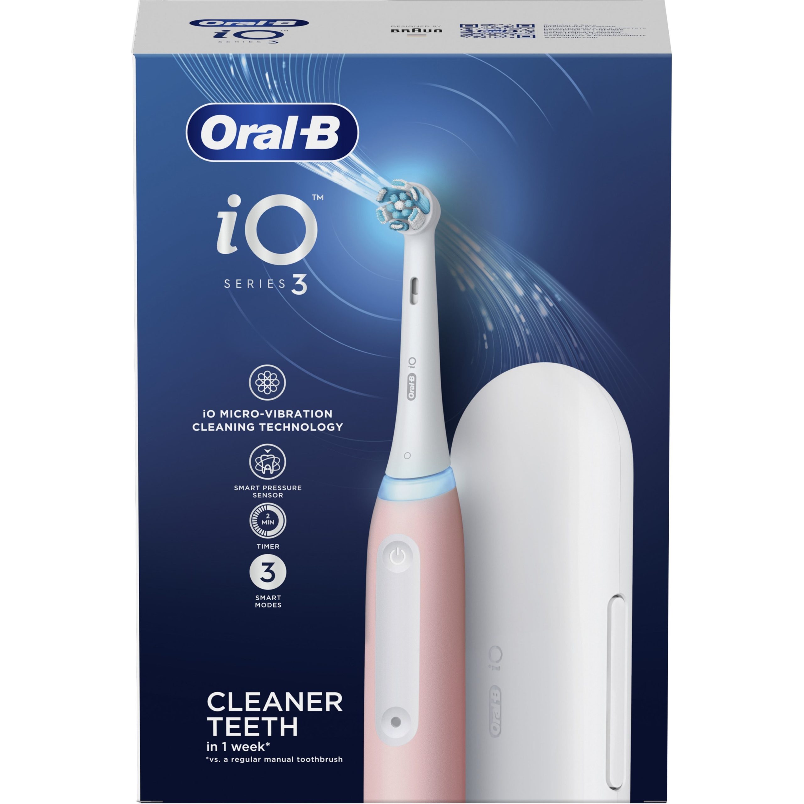 18 Oral-B iO Series 3 Pink - Ηλεκτρική Οδοντόβουρτσα με Θήκη - Image 1