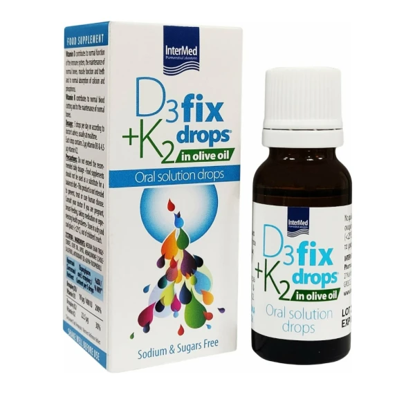 Intermed D3 fix + K2  Drops In Olive Oil 12ml