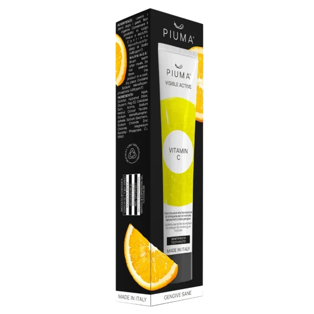 10 Piuma Visible Active Vitamin C Toothpaste 75ml (Οδοντόκρεμα με Βιταμίνη C για την Υγεία των Ούλων) - Image 1
