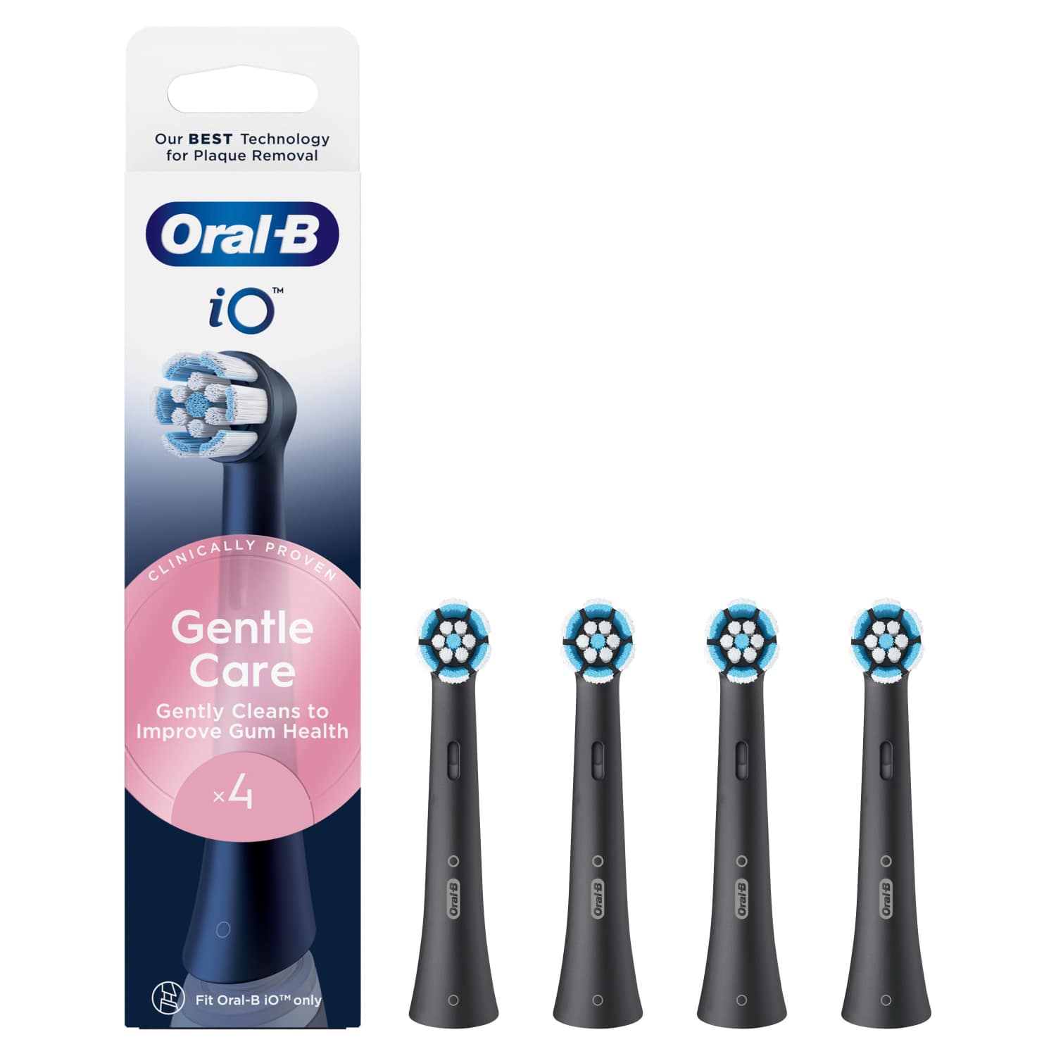 10 Oral-B iO Gentle Care, Black - Ανταλλακτικές Κεφαλές για Απαλό Καθαρισμό - Image 1