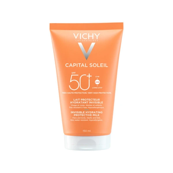 Vichy Capital Soleil Αόρατο Αντηλιακό & Ενυδατικό Γαλάκτωμα για Πρόσωπο και Σώμα SPF50, 150ml