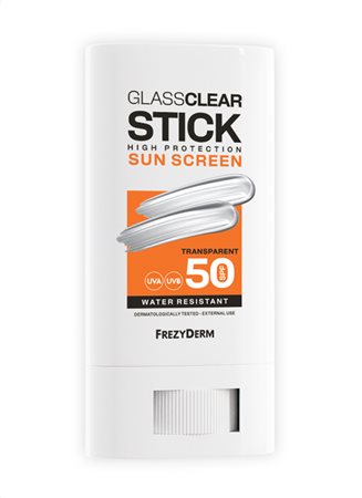 FREZYDERM GLASSCLEAR STICK SPF 50 - Διάφανο Αντηλιακό Stick Ανάλαφρης Αίσθησης
