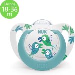 NUK Star Πιπίλα Σιλικόνης 18-36 μηνών με Θήκη & Κρίκο 1τμχ.