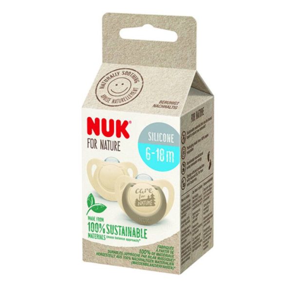 Nuk Nature Πιπίλα Σιλικόνης Σετ 2 τμχ 6-18m