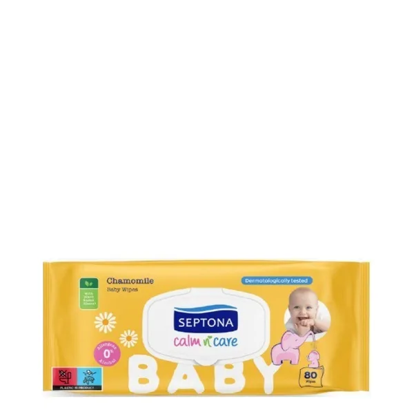 Septona Calm N' Care Chamomile Μωρομάντηλα 80τμχ